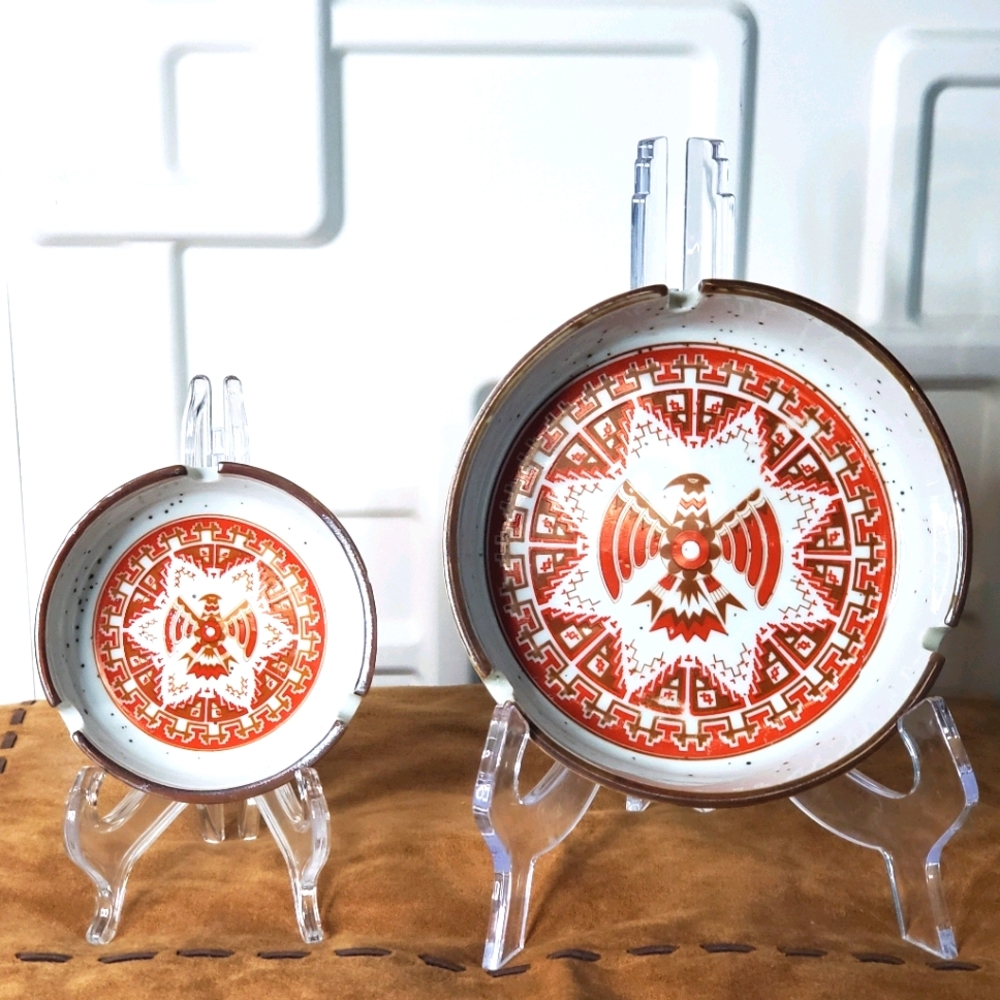 Vintage phoenix bird ashtrays Set of two